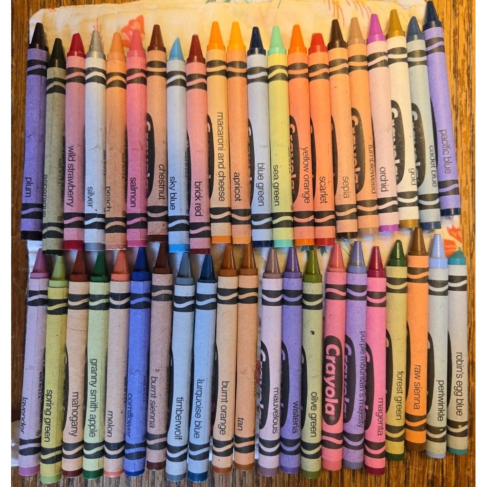 62 Crayola Crayons Lot 42 Older Made in USA + 20 Newer Dandelion Colors